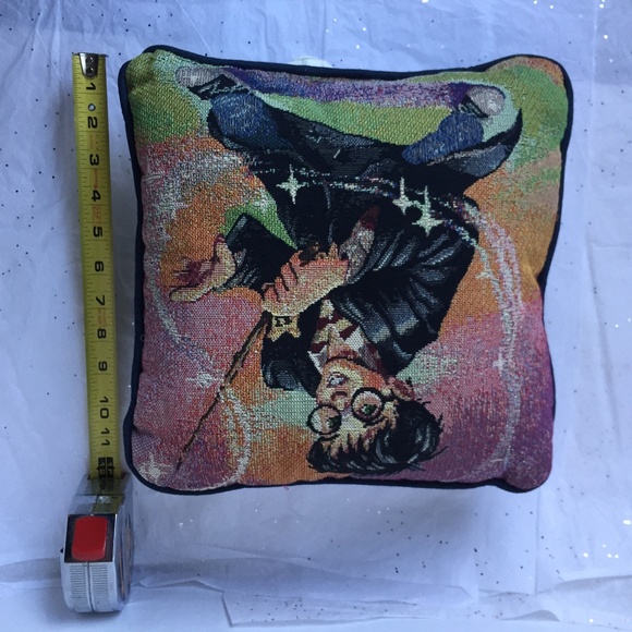 Harry Potter Wizard Wand Vintage Square Throw Pillow 12 x 12 Needlepoint design. - Picture 14 of 16